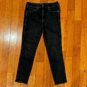 We The Free / Free People Womens 31 Skinny Ankle Jeans Black 11.5 Rise/26 Inseam